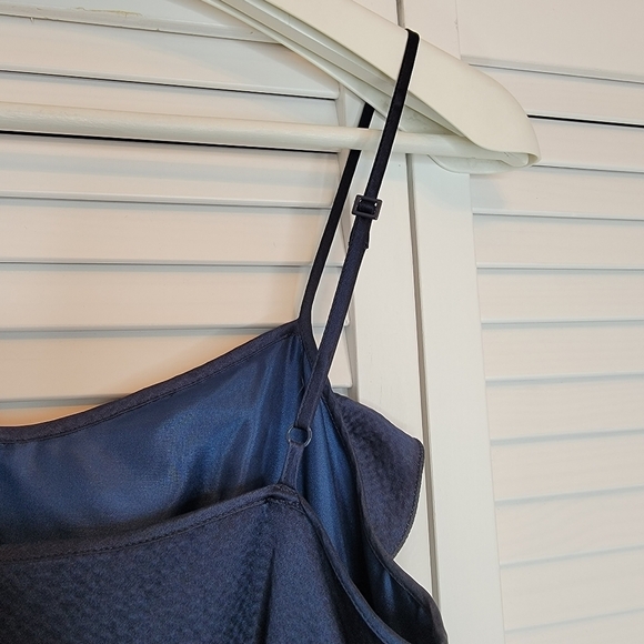 MARC BY MARC JACOBS Pollyanna Silk Dress Navy Blue Sz 4 Ruffle‎ A Line Y2K Party - Picture 3 of 16